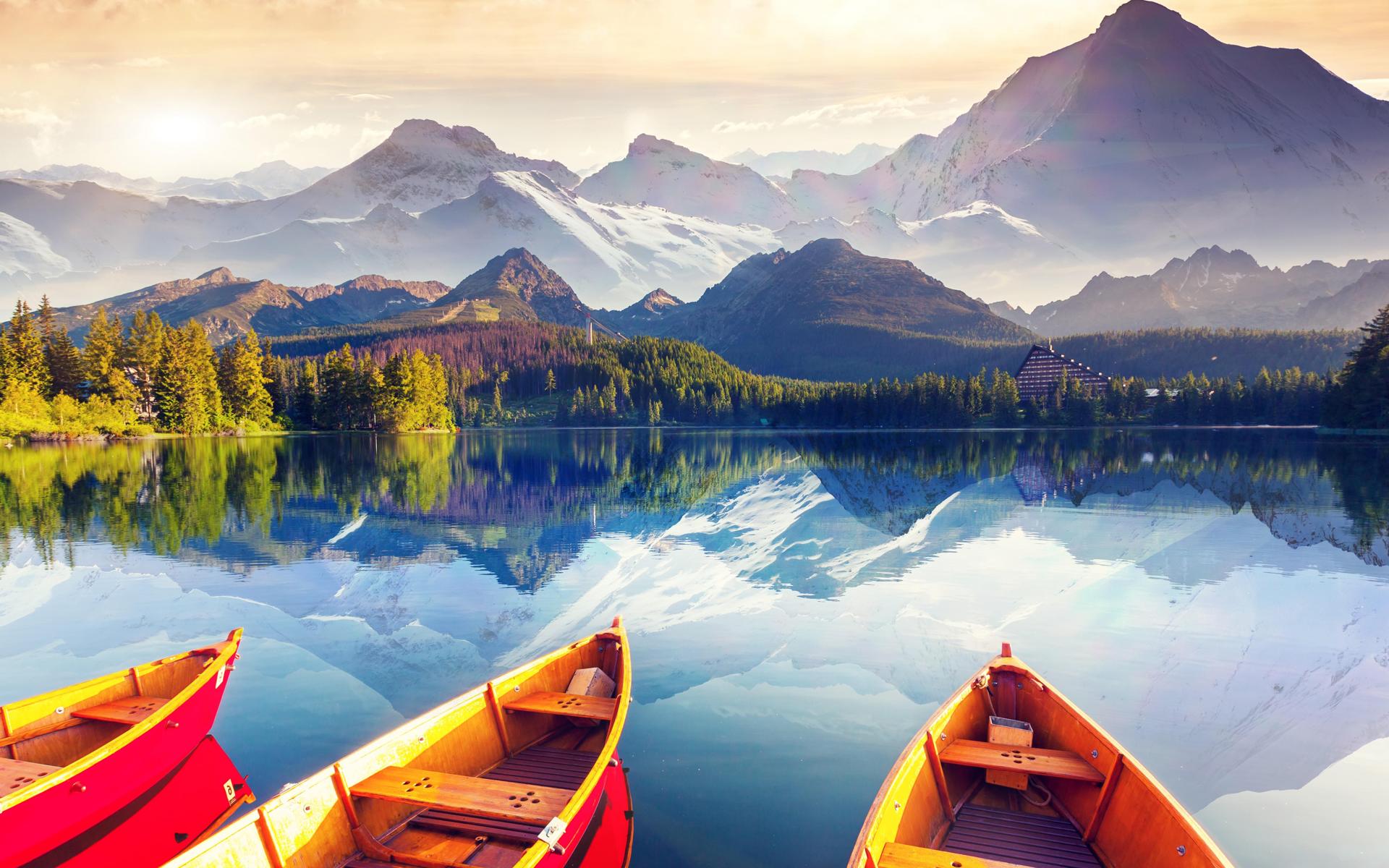 精美平静的湖水壮美的自然景观壁纸图片 壁纸图片大全