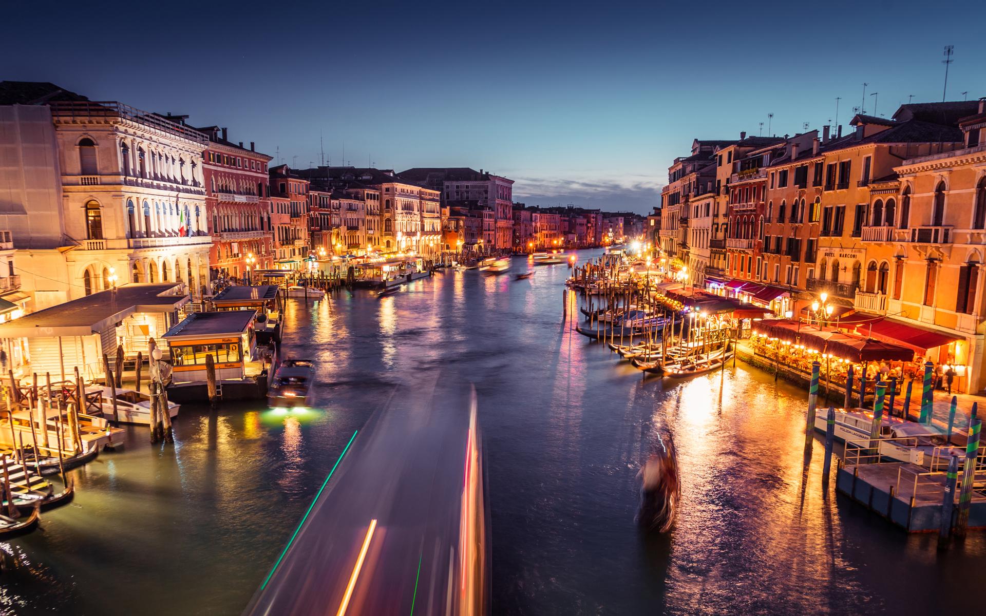 威尼斯水城唯美夜景桌面壁纸高清-壁纸图片大全