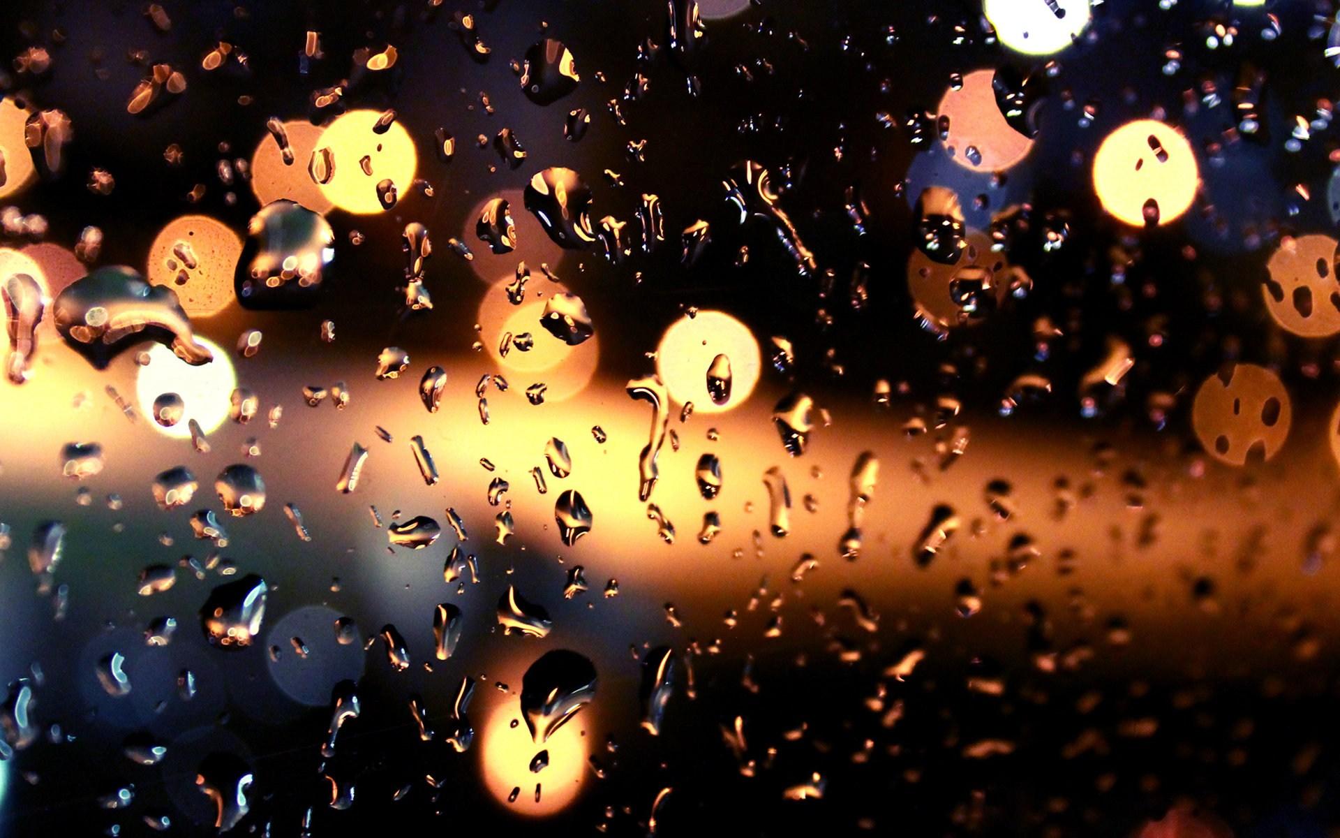 下雨天窗外霓虹灯唯美高清壁纸