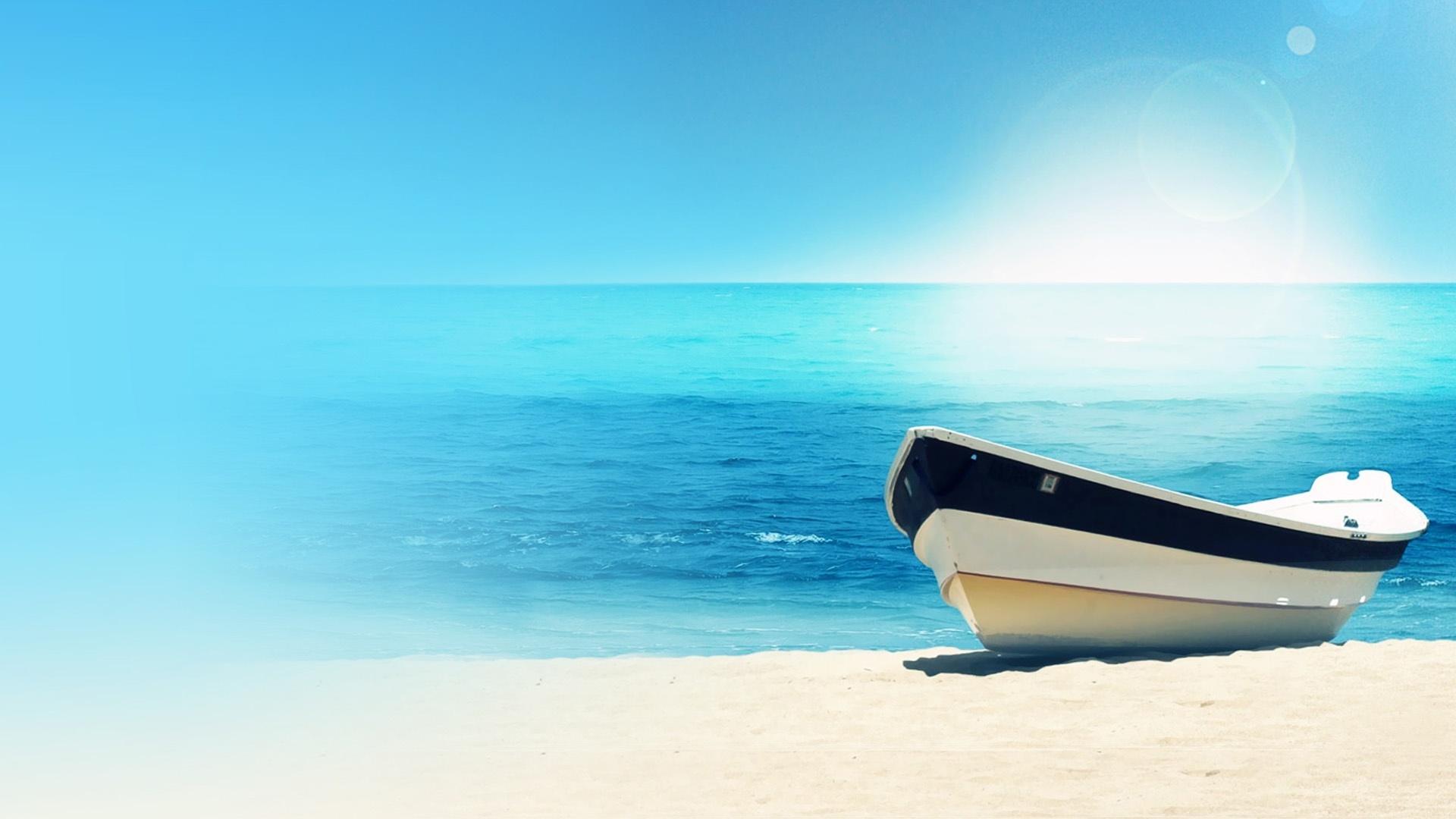 普吉岛的蓝天白云大海沙滩小船高清图片下载-正版图片500521089-摄图网