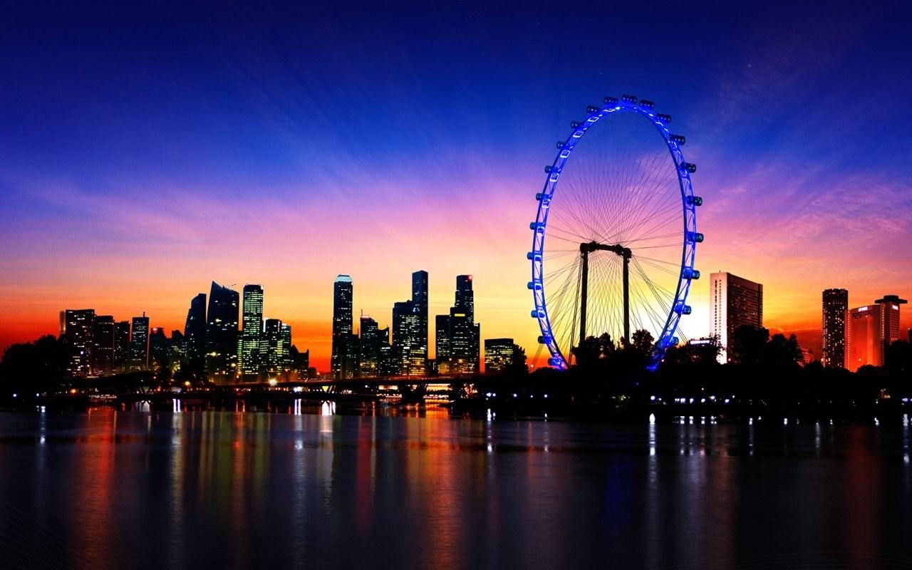 新加坡城市夜景高清壁纸图片-壁纸高清