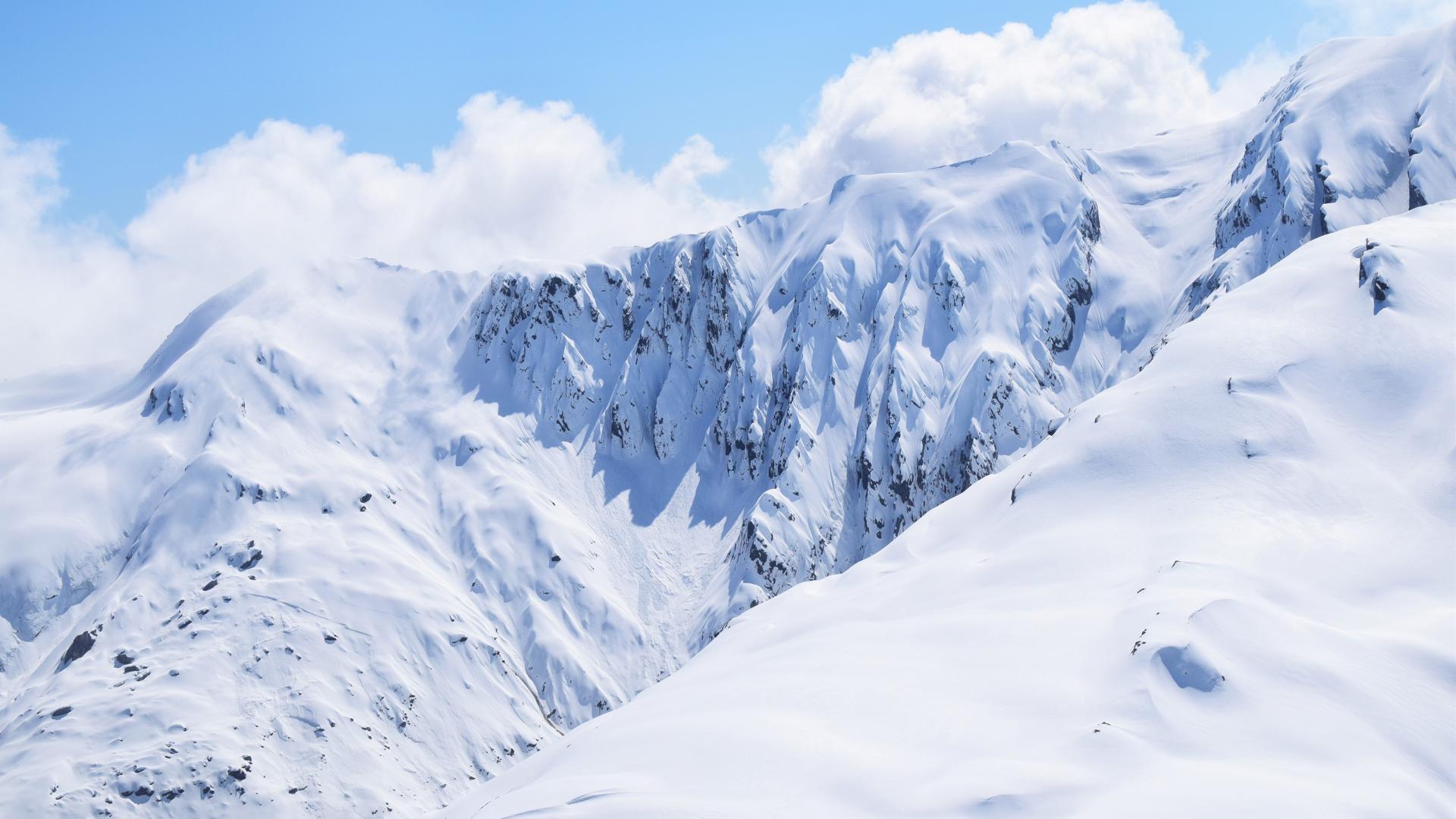 冬季里的雪山风景高清电脑壁纸图片-风景壁纸-壁纸下载-美桌网