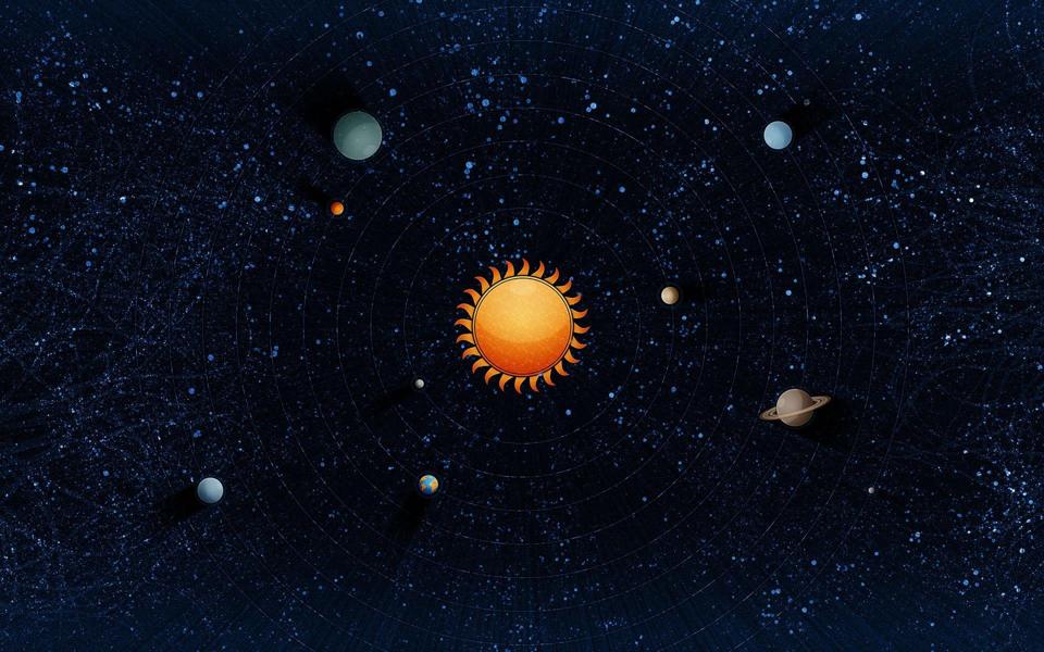太阳系八大行星简图高清壁纸