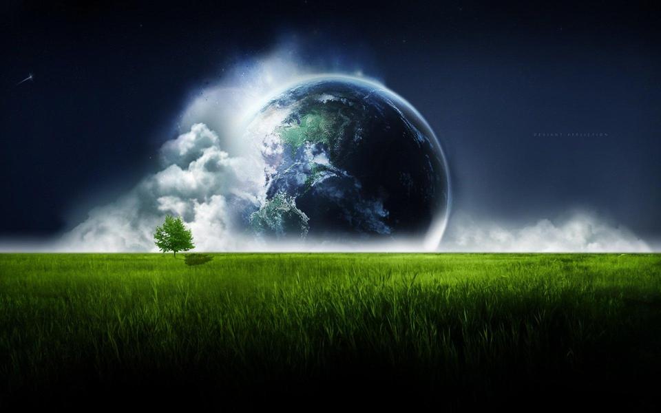 绿色创意地球高清壁纸