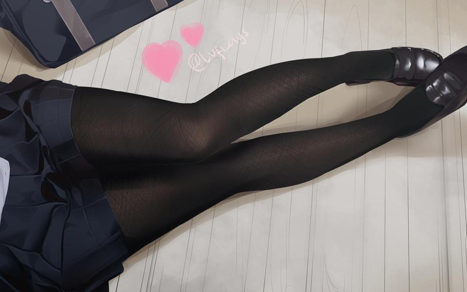 学生jk制服黑色丝袜长腿图片动漫女生壁纸