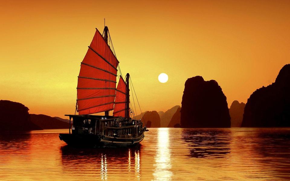 轻舟已过万重山唯美中国山水风景壁纸