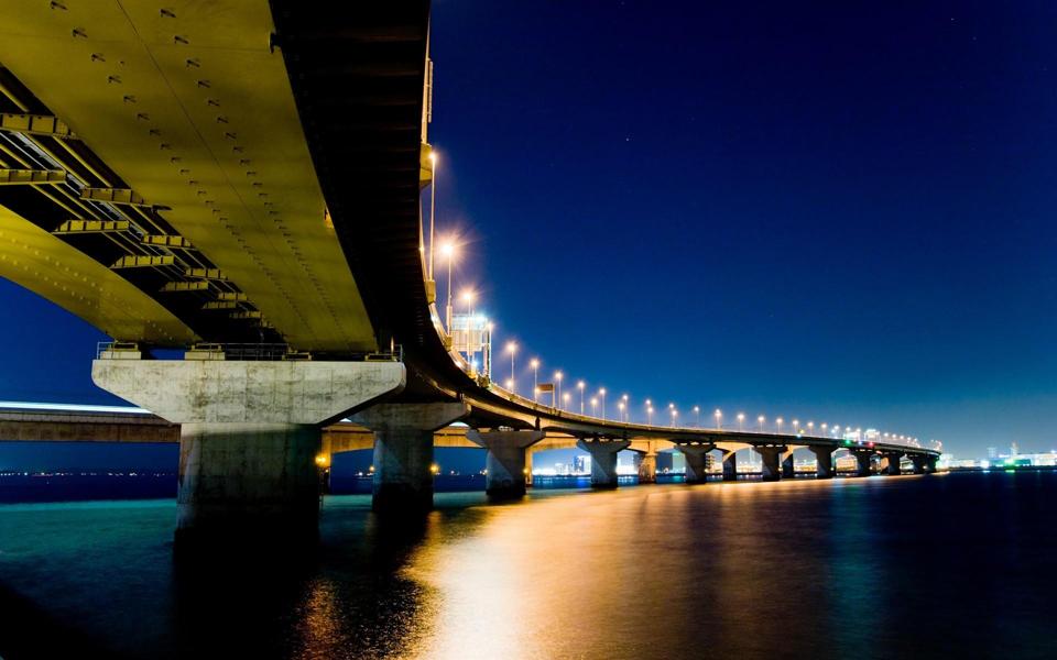 美丽的大桥夜景桌面壁纸高清下载