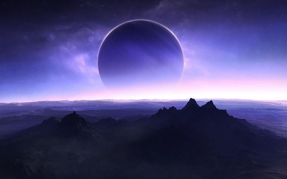 紫色梦幻星球唯美桌面壁纸