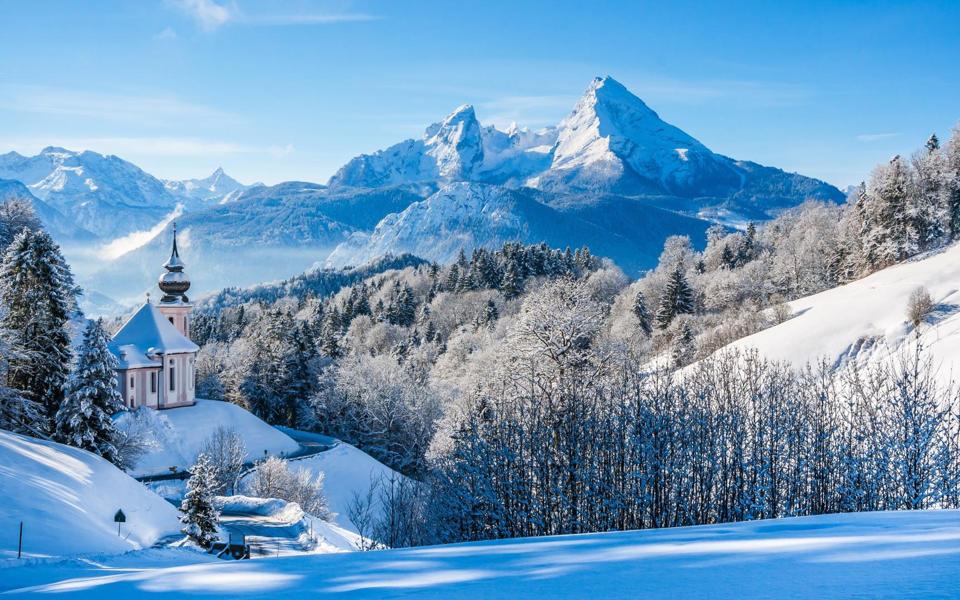 冬天阿尔卑斯山风景桌面壁纸下载