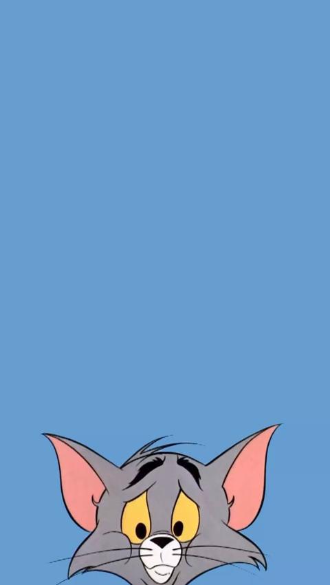 动画片猫和老鼠手机壁纸超清蓝色1080手机壁纸
