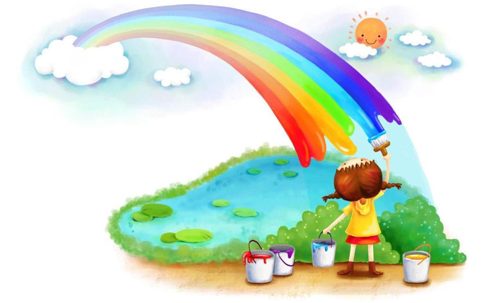 彩虹儿童节绘画桌面壁纸