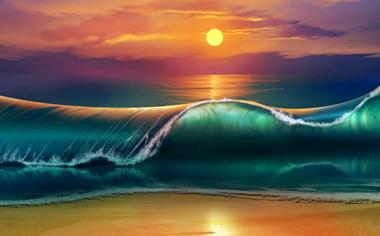 海浪唯美風景壁紙