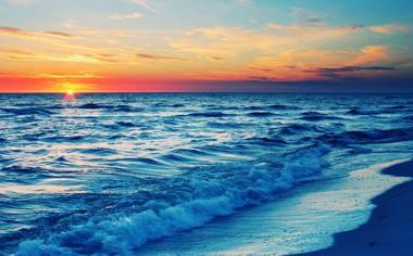 美丽的海滩日落风景高清壁纸