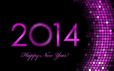 紫色2014年马年新年快乐高清壁纸桌面