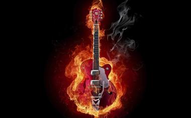 火烧的吉他创意壁纸