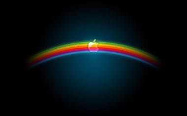 苹果彩虹桌面背景图片