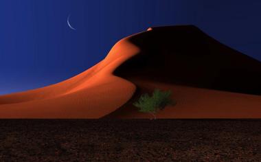 沙漠夜景宽屏桌面壁纸