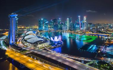 新加坡城市夜景图片多彩多姿