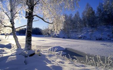 冬天雪景桌面背景图片