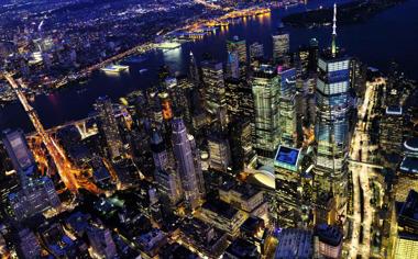 俯拍纽约城市夜景桌面壁纸图片
